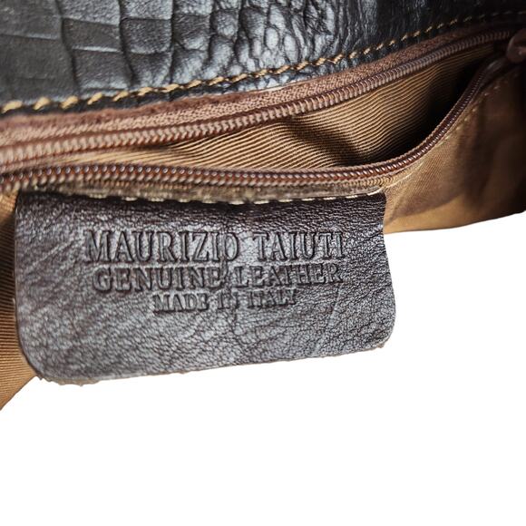 Maurizio Taiuti Vintage Cowhide Italian Purse Brown / Gold Slouchy Boho Country - Picture 13 of 13